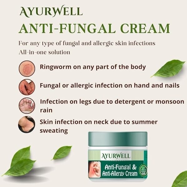 AyurWell Ayurvedic Anti-Fungal Cream For Men & Women - Anti Fungal Malam For Ringworm - Itching Eczema Cream - Image 2