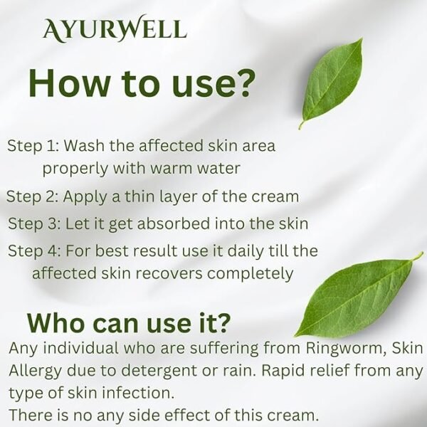 AyurWell Ayurvedic Anti-Fungal Cream For Men & Women - Anti Fungal Malam For Ringworm - Itching Eczema Cream - Image 5